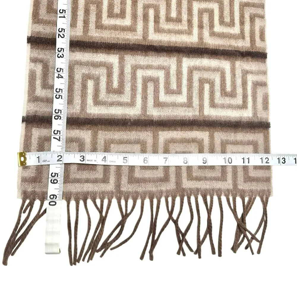 Unbranded | Women | 100% Cashmere German Geometric Fringe Scarf | One Size